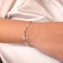 Pulseira Fio Palito Torcido banhado em Prata - comprar online