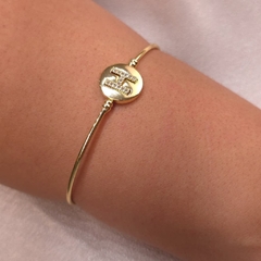 Bracelete Letra H Cravejada Click banhado em ouro 18k - comprar online