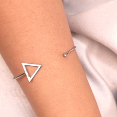 Bracelete Triângulo Vazado e Bolinha Steel