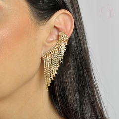 Brinco Ear Cuff Franja Cristal folheado em ouro 18k - Mirna Cortat Semijoias -  Semijoias e Joias em Prata 925