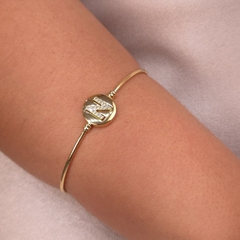 Bracelete Letra N Cravejada Click banhado em ouro 18k