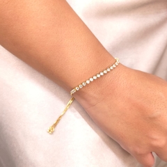Pulseira Riviera Cristal Ajustável banhado em ouro 18k na internet