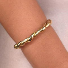 Bracelete Trançado Fio Liso Torcido banhado em ouro 18k - comprar online