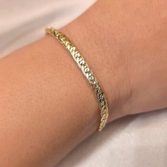 Pulseira Trama 18cm banhado em ouro 18k