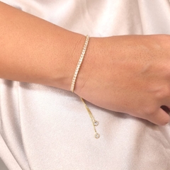 Pulseira Gravata Riviera Cristal banhado em ouro 18k - comprar online