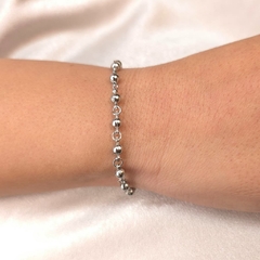 Pulseira Pingente Bolinha 15+3cm Steel