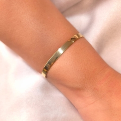 Bracelete Liso 6mm banhado em ouro 18k