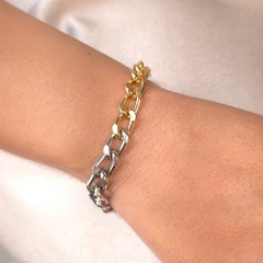 Pulseira Elo Grumet Bicolor banhado em ouro 18k