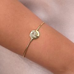 Bracelete Letra H Cravejada Click banhado em ouro 18k