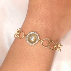 Pulseira Malha APM Diamantada banhado em ouro 18k