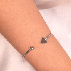 Bracelete Triângulo Liso e Bolinha Steel