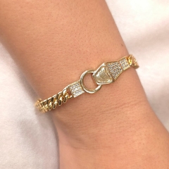 Pulseira Elo Grumet Cobra banhado em ouro 18k