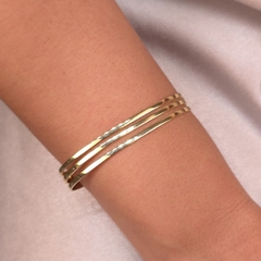 Bracelete com 2 Cortes 10mm banhado em ouro 18k