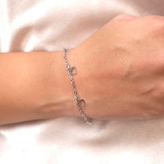 Pulseira Coração Vazado 18cm Steel - comprar online