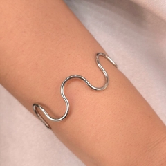 Bracelete Ondas banhado em Prata
