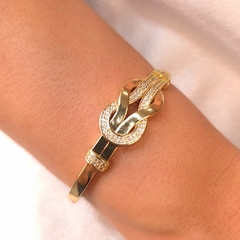 Bracelete Nó Fivela Cravejado Cristal banhado em ouro 18k - comprar online