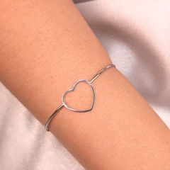 Bracelete Coração Vazado Steel