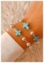 PULSERA CRUZ VERDE PIEDRA / ACERO BLANCO