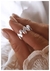 Anillo circulitos enlazados / Acero blanco