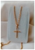 CONJUNTO CRUZ LISA 50CM/Acero dorado