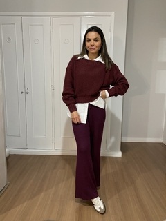 Blusa Tricô Modal cor Marsala