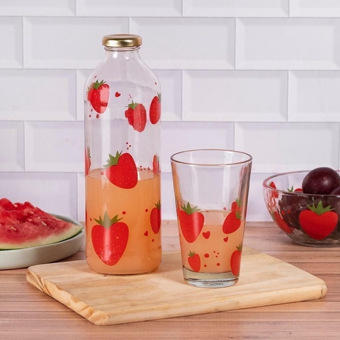 Botella vidrio frutilla