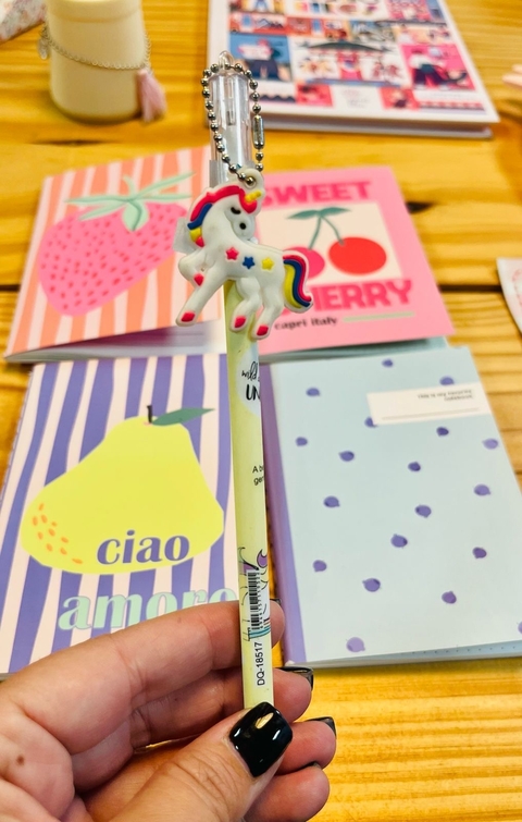 Lapicera llavero unicornio