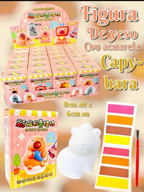 Figuras de yeso con acuarela Capybara