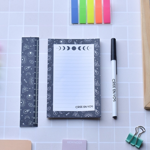 PACK ESCRITORIO ANOTADOR REGLA LAPICERA