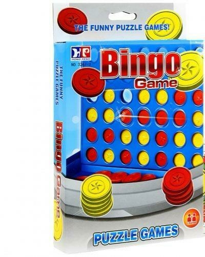 Juego De Mesa 4 En Linea Con 40 Fichas En Caja Tablero Portatil (25Cmx16)