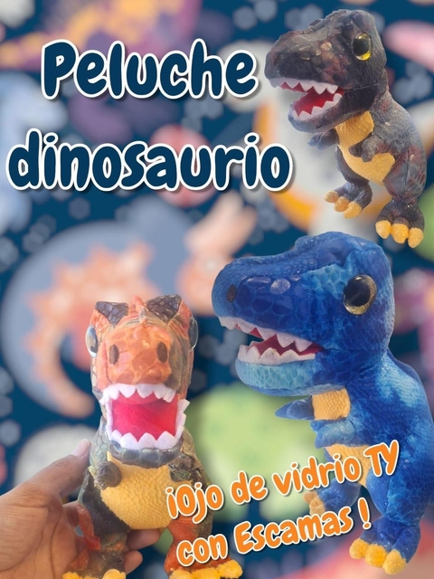 Peluche Dinosaurio Ojos de Vidrio TY con Escamas 20 cm