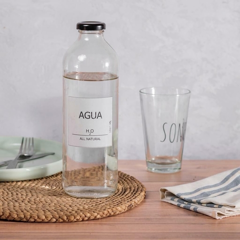 Botella vidrio agua