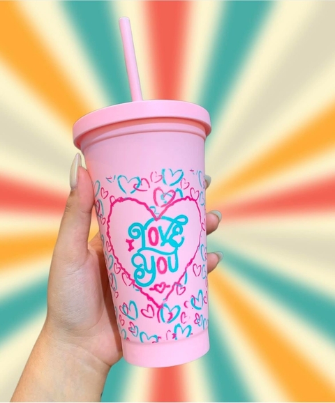 Vaso térmico con sorbete love you