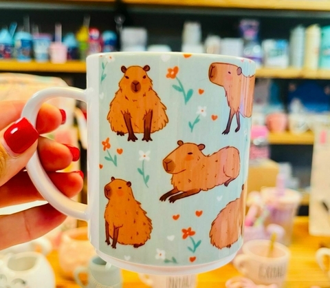 Taza CAPYBARA melamina aqua
