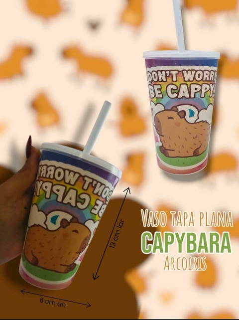 Vaso capybara arcoiris