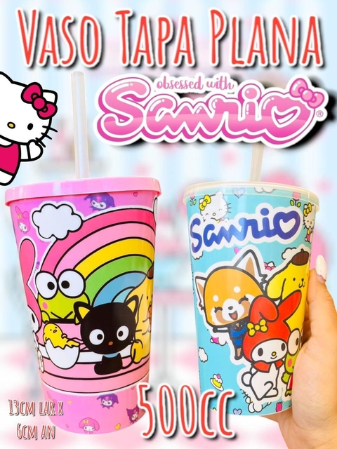 Vaso tapa plana sanrio