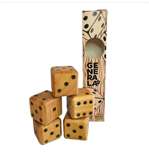 Generala XL de Madera - 5 Dados de 7cm Diametro