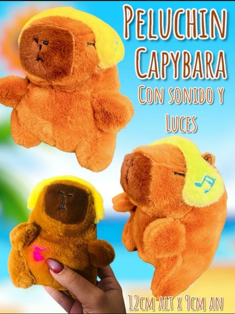 Llavero peluchin capybara con sonido y luces