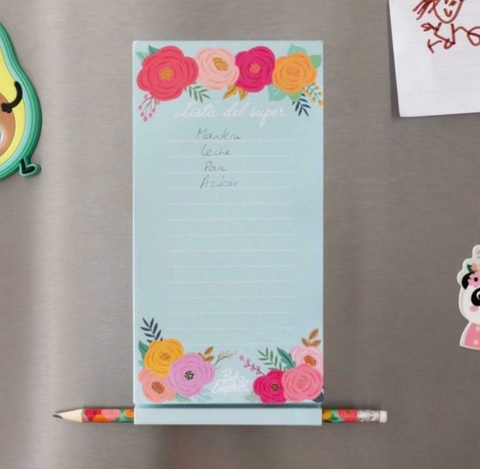 Block notas con imán flores