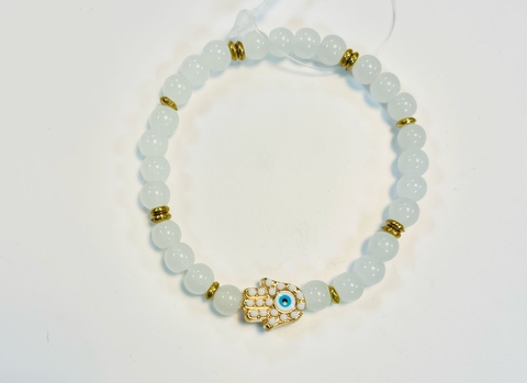 Pulsera mano de Fátima blanca