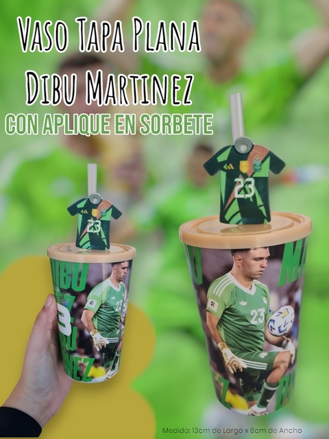 Vaso Tapa Plana Con Aplique en Sorbete dibu Martínez