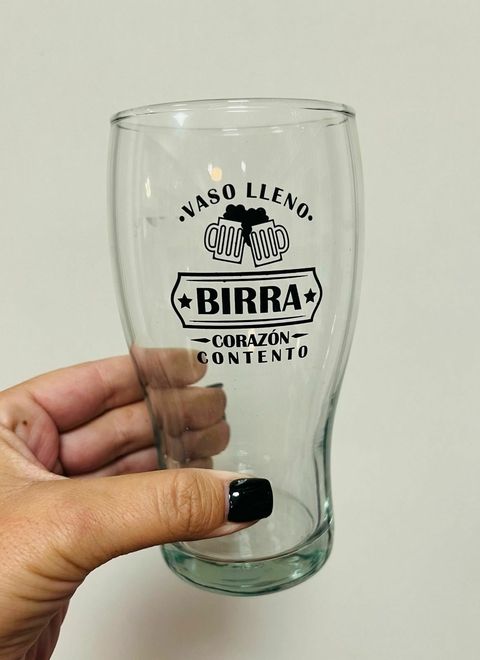 Vaso cerveza pinta de vidrio