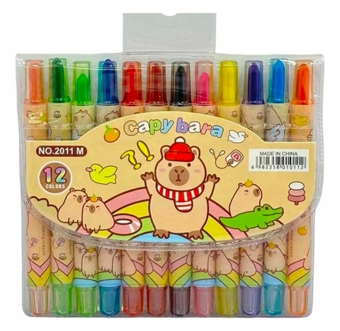 Crayones retráctil Capybara 12 unidades