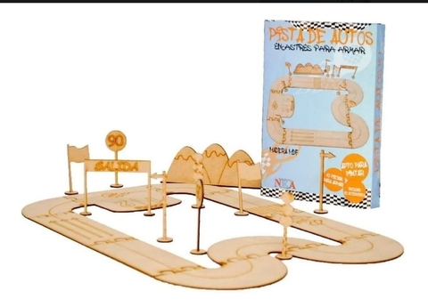Pista De Autos Madera P/ Armar Encastrable Y Accesorios