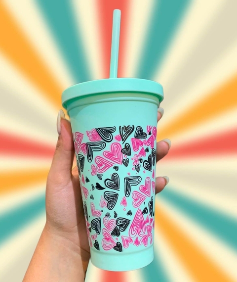 Vaso térmico corazones