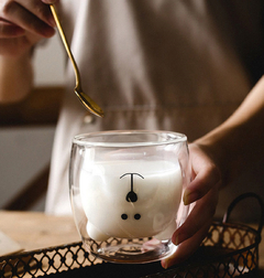 Vaso Doble Vidrio Osito - comprar online