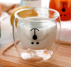 Vaso Doble Vidrio Osito - tienda online