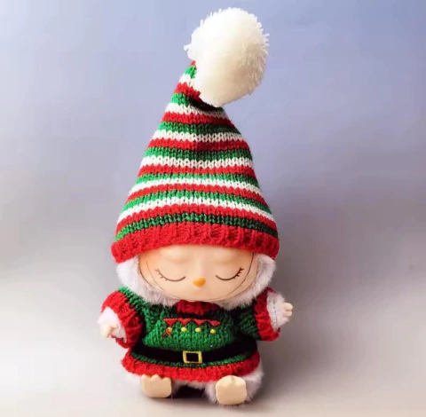 Conjunto 4 piezas ropa labubu navidad