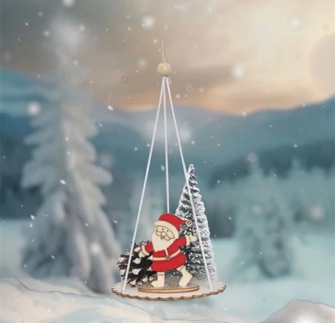 Adorno colgante arbolito papa noel