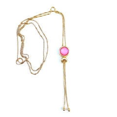 Colar Dourado Regulável com Madrepérola Rosa na internet